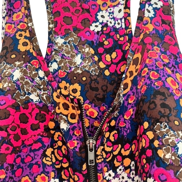 Material Girl Size M Pink, Orange, White, Purple Zip Down Tank Top - Picture 2 of 4